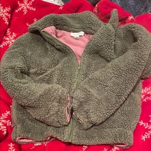 Cozy Green Sherpa Kids Jacket